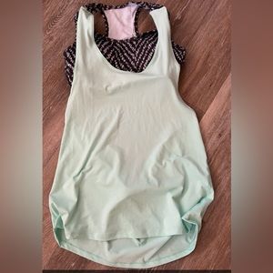 Senita L Lime Green Tank with Built in Bra with cell phone pocket